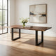 Cid Xue 102 Inch Dining Table, Live Edge, Rectangular, Metal, Brown, Black By Casagear Home