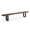 Cid Xue 102’’ Dining Bench Brown Live Edge Rectangular Top by Casagear Home BM317243
