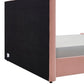 Tini King Platform Bed Vertical Channel Tufted Upholstery Pink By Casagear Home BM317244