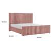 Tini Queen Platform Bed Vertical Channel Tufted Upholstery Pink By Casagear Home BM317245