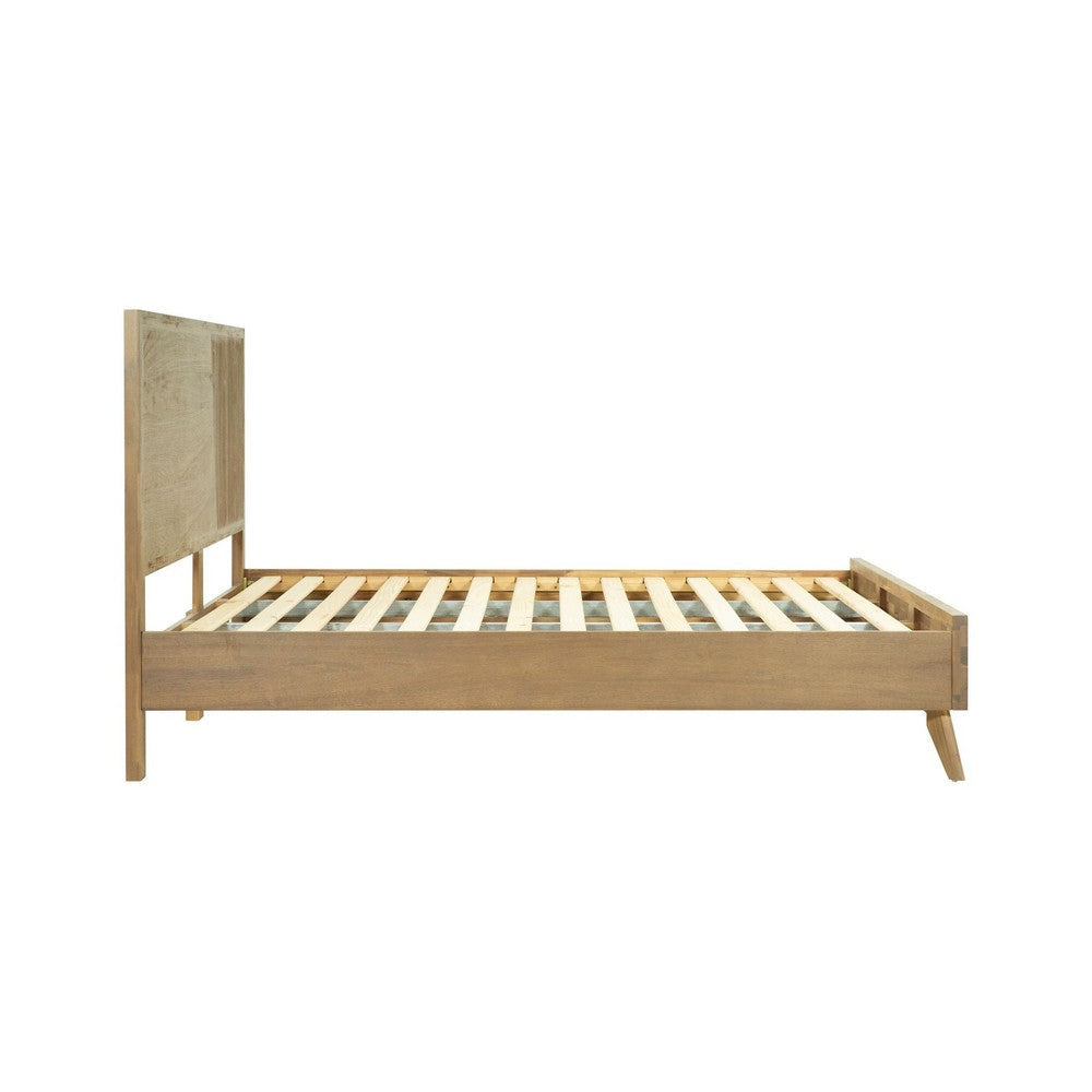 Cid Allie Queen Platform Bed Panel Headboard Walnut Brown Acacia Wood By Casagear Home BM317249