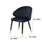 Dedi 22 Inch Side Dining Chairs Cushioned Wingback Set of 2 Blue Black Gold By Casagear Home BM317251