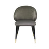 Dedi 22 Inch Side Dining Chair Cushioned Wingback Set of 2 Gray Black Gold By Casagear Home BM317252