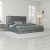 Noe Zid Queen Size Platform Bed, Panel Headboard, Elm Gray Finish, Modern By Casagear Home