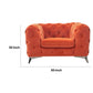 Reno Liz 50 Inch Accent Chair Chesterfield Button Tufted Orange Black By Casagear Home BM317259