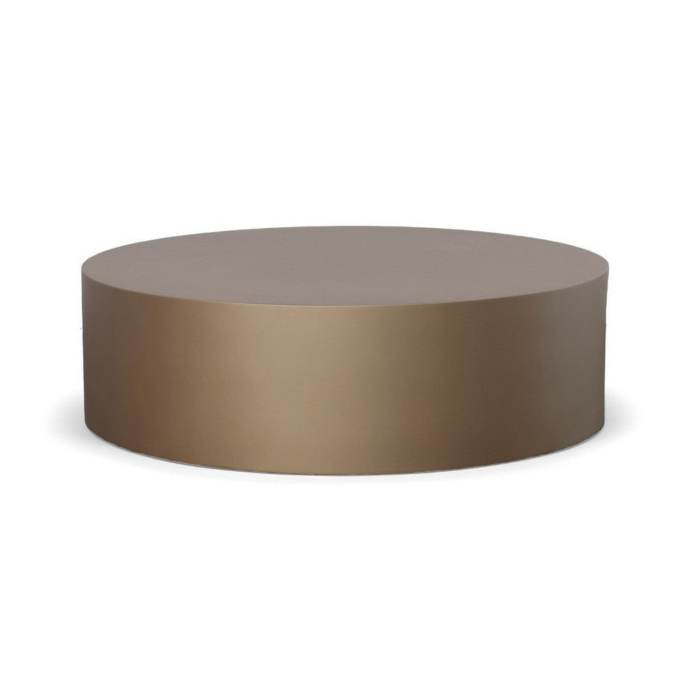 Cid Cody Coffee Table 44 Inch Round Top Modern Low Profile Copper Brown By Casagear Home BM317260