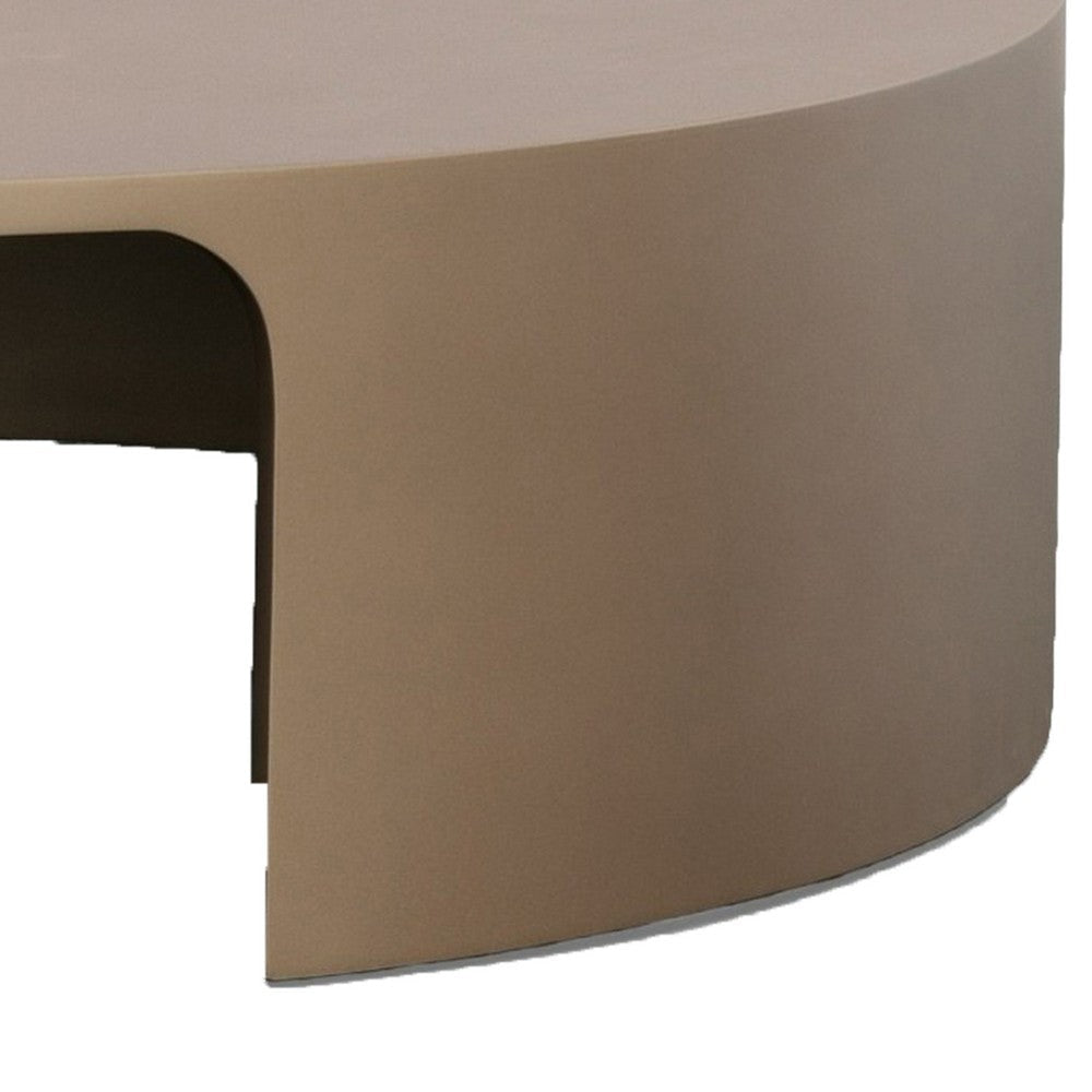 Cid Cody Coffee Table 44 Inch Round Top Modern Low Profile Copper Brown By Casagear Home BM317260