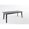 Eni 79 Inch Outdoor Dining Table, Natural Gray Concrete, Acacia Wood, Black By Casagear Home