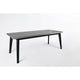 Eni 79 Inch Outdoor Dining Table, Natural Gray Concrete, Acacia Wood, Black By Casagear Home