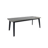 Eni 79 Inch Outdoor Dining Table, Natural Gray Concrete, Acacia Wood, Black By Casagear Home