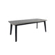 Eni 79 Inch Outdoor Dining Table, Natural Gray Concrete, Acacia Wood, Black By Casagear Home