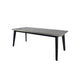 Eni 79 Inch Outdoor Dining Table, Natural Gray Concrete, Acacia Wood, Black By Casagear Home