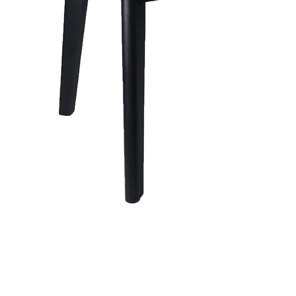 Eni 79 Inch Outdoor Dining Table, Natural Gray Concrete, Acacia Wood, Black By Casagear Home