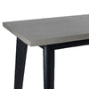 Eni 79 Inch Outdoor Dining Table, Natural Gray Concrete, Acacia Wood, Black By Casagear Home
