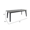 Eni 79 Inch Outdoor Dining Table, Natural Gray Concrete, Acacia Wood, Black By Casagear Home