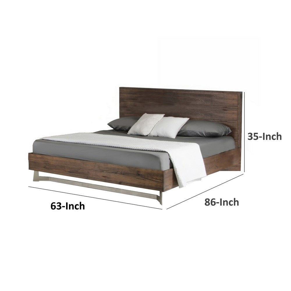 Cabi Queen Platform Bed Solid Oil Rubbed Aged Oak Rustic Brown Finish By Casagear Home BM317270