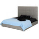 King Size Platform Bed Lift Storage Grid Faux Leather Upholstery Gray By Casagear Home BM317273