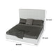 Lako King Size Platform Bed Grid Tufted White Faux Leather Upholstery By Casagear Home BM317275