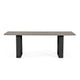 87 Inch Dining Table Rectangular Top Open Metal Panel Gray Oak Black By Casagear Home BM317284