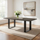 87 Inch Dining Table, Rectangular Top, Open Metal Panel, Gray Oak, Black By Casagear Home