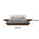 Nia Queen Size Bed White Faux Leather Walnut Brown Low Profile Platform By Casagear Home BM317296