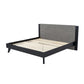 Pio Queen Size Bed Gray Upholstered Headboard Black Rubberwood Bed By Casagear Home BM317299