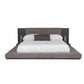 Noe Ruby Queen Bed with Built in Nightstands Low Height Gray Upholstery By Casagear Home BM317307