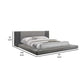 Noe Ruby King Bed Low Height with Built in Nightstands Gray Upholstery By Casagear Home BM317308