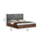 Xico Queen Size Platform Bed Panel Design Headboard Concrete Gray Brown By Casagear Home BM317309