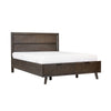 Cid Vein Queen Size Platform Bed, Panel Headboard, 2 Drawers, Brown Acacia By Casagear Home