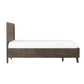 Cid Vein Queen Size Platform Bed Panel Headboard 2 Drawers Brown Acacia By Casagear Home BM317312