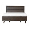 Cid Vein King Size Platform Bed Panel Headboard 2 Drawers Brown Acacia By Casagear Home BM317313