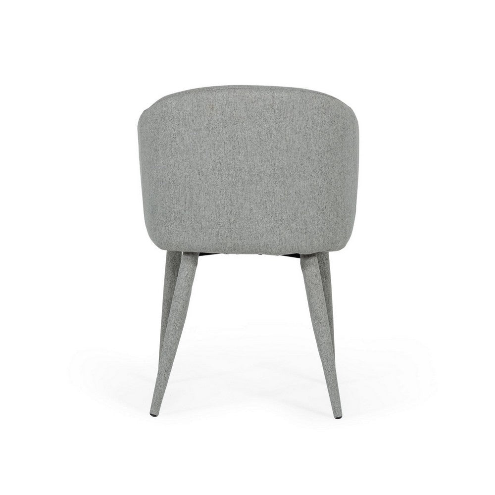 22 Inch Dining Side Chair Set of 2 Wingback Plush Gray Linen Upholstery By Casagear Home BM317316