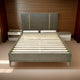 Cid Ohio King Size Platform Bed Panel Headboard with Gold Accents Brown By Casagear Home BM317322