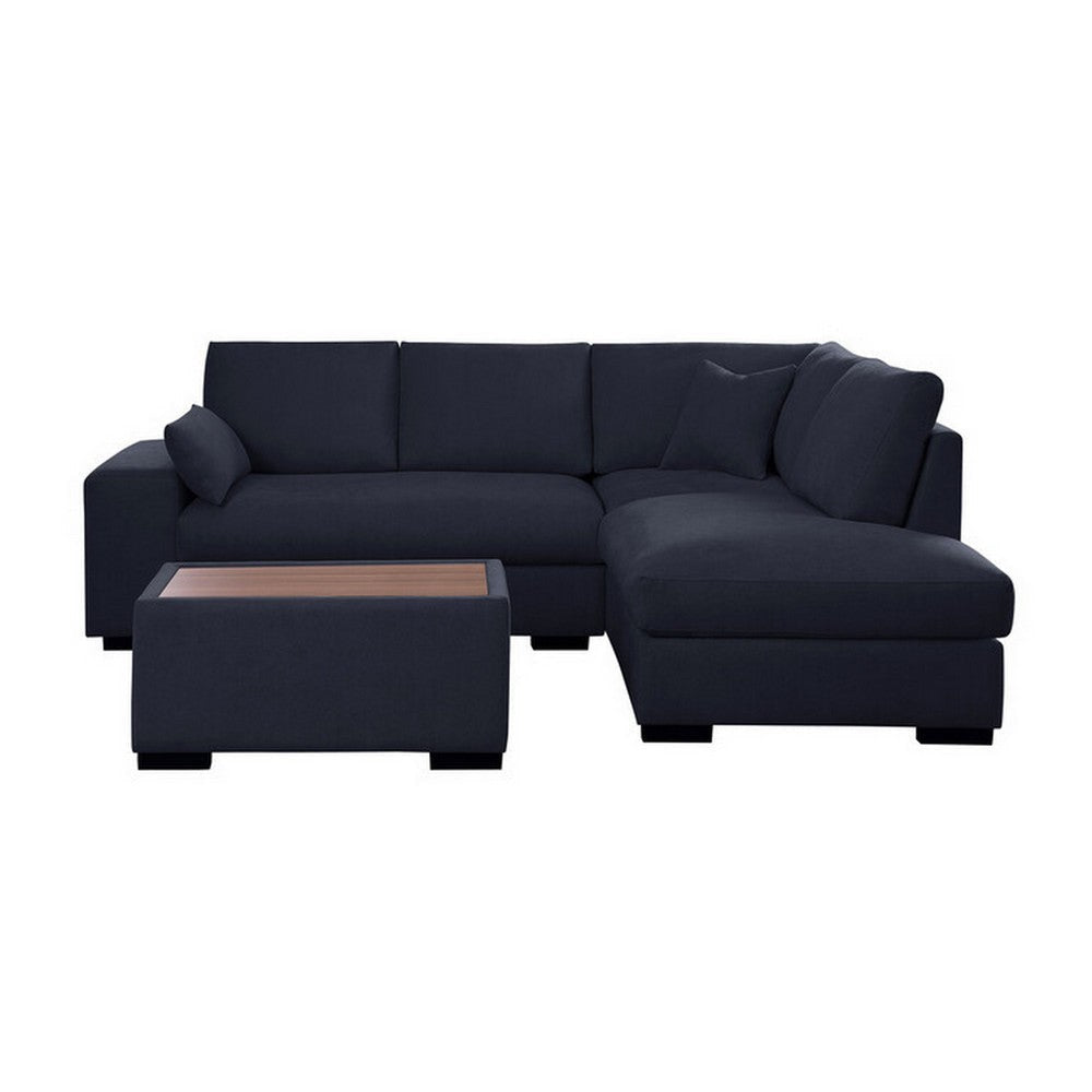 Eri 100 Inch Sectional Sofa Right Chaise Ottoman Pillows Dark Gray By Casagear Home BM317328