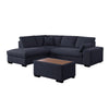 Eri 100 Inch Sectional Sofa Right Chaise Ottoman Pillows Dark Gray By Casagear Home BM317328