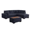 Eri 100 Inch Sectional Sofa, Right Chaise, Ottoman, Pillows, Dark Gray By Casagear Home