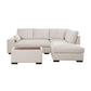 Eri 100 Inch Sectional Sofa Right Facing Chaise Ottoman Pillows Beige By Casagear Home BM317329