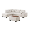 Eri 100 Inch Sectional Sofa Right Facing Chaise Ottoman Pillows Beige By Casagear Home BM317329