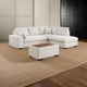 Eri 100 Inch Sectional Sofa, Right Facing Chaise, Ottoman, Pillows, Beige By Casagear Home