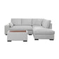 Eri 100 Inch Sectional Sofa Right Chaise Ottoman Pillows Light Gray By Casagear Home BM317330