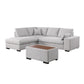 Eri 100 Inch Sectional Sofa Right Chaise Ottoman Pillows Light Gray By Casagear Home BM317330