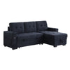 Lna 84 Inch Sectional Sofa Pull Out Bed Storage Chaise USB Dark Gray By Casagear Home BM317331