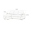 Lna 84 Inch Sectional Sofa Pull Out Bed Storage Chaise USB Light Gray By Casagear Home BM317332