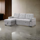 Lna 84 Inch Sectional Sofa, Pull Out Bed, Storage Chaise, USB, Light Gray By Casagear Home