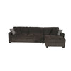 Lary 125 Inch Sectional Sofa Reversible Chaise Pillows Black Chenille By Casagear Home BM317336