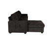 Lary 125 Inch Sectional Sofa Reversible Chaise Pillows Black Chenille By Casagear Home BM317336