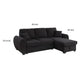 Ica 95 Inch Sleeper Sectional Sofa with Storage Chaise Black Teddy Fleece By Casagear Home BM317339