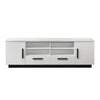 Sda 71 Inch TV Media Console, Door Cabinets, Drawers, Black Handles, White By Casagear Home