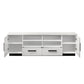 Sda 71 Inch TV Media Console, Door Cabinets, Drawers, Black Handles, White By Casagear Home